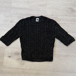 Missoni Black Knit Top with Multicolor Speckles